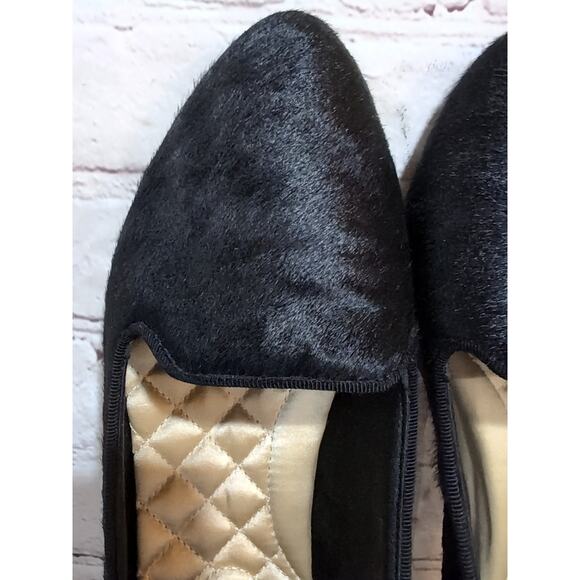 Birdies The Starling Black Calf Hair Fur Loafers Flats Size 6 With Dust Bag - Picture 3 of 13